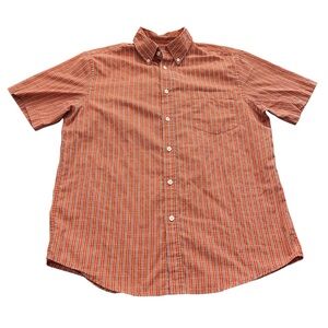 Merona Men's Casual Orange Striped Button Down Shirt